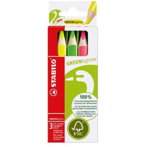 Sada zvýrazňovačov STABILO GREENlighter 3 ks