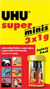 Sekundové lepidlo UHU super minis 3x1g