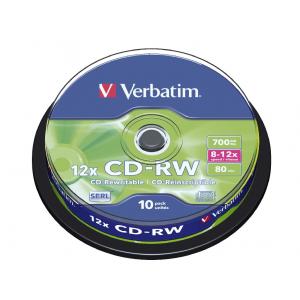 Verbatim CD-RW 8-12x700 MB cake 10 ks