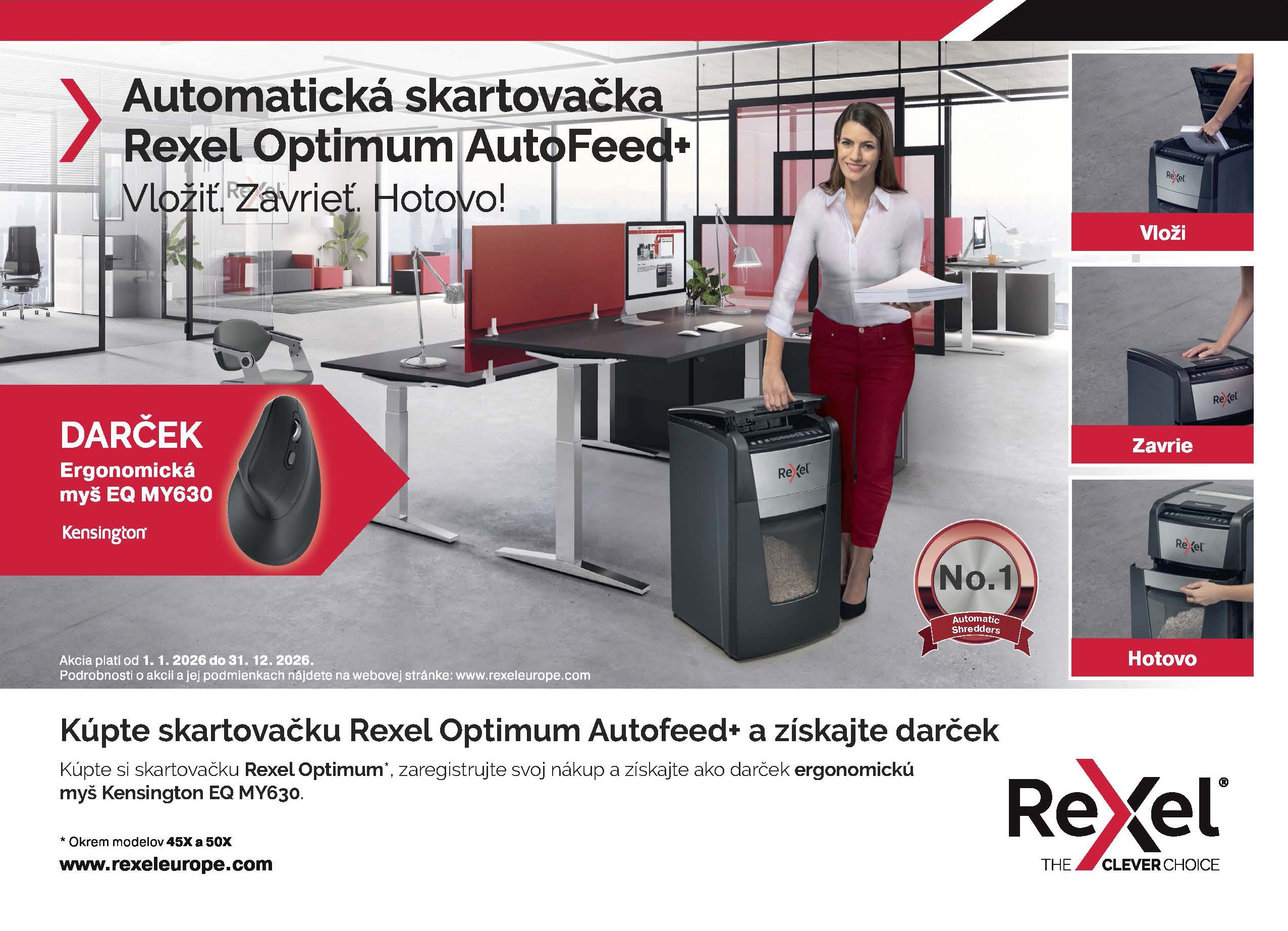 Rexel autofeed Optimum 2025 A5 mys SK tisk