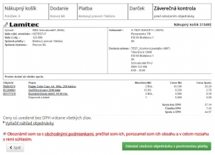 7. Posledná kontrola pred odoslaním objednávky