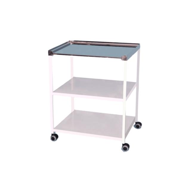 Nemocničný stolík policový, mobilný, v.80,5 x š.65 x h.46cm, RAL9003 biela