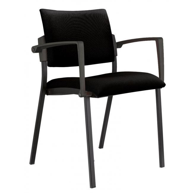 Konferenčná stolička Kubic s podrúčkami čierna