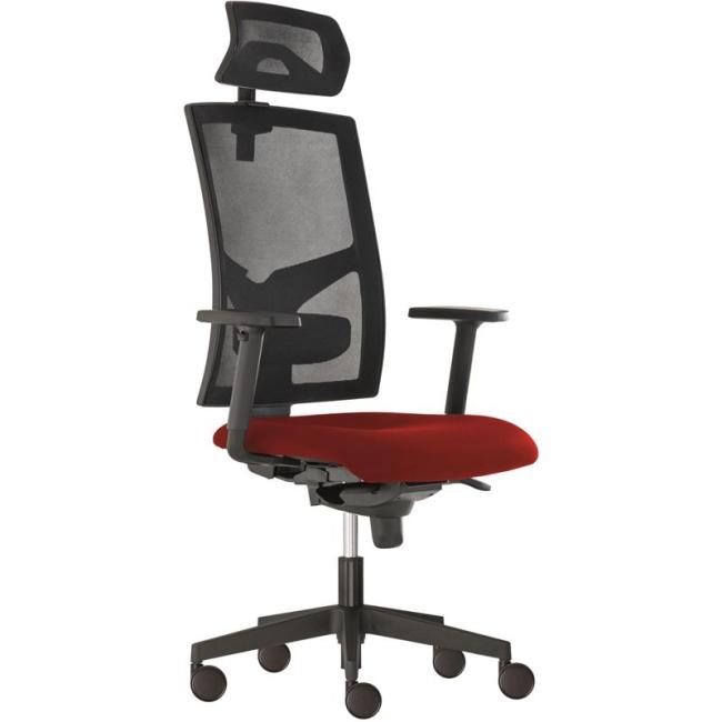 Kancelárska stolička GAME Šéf SYN červená (Bombay 33) + PDH + podrúčky P44