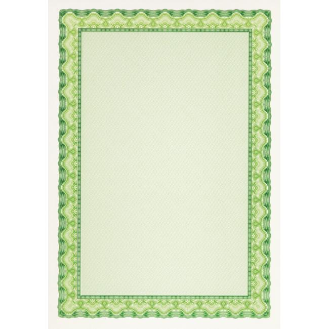 Certifikačný papier A4 zelený 115g, 25 ks