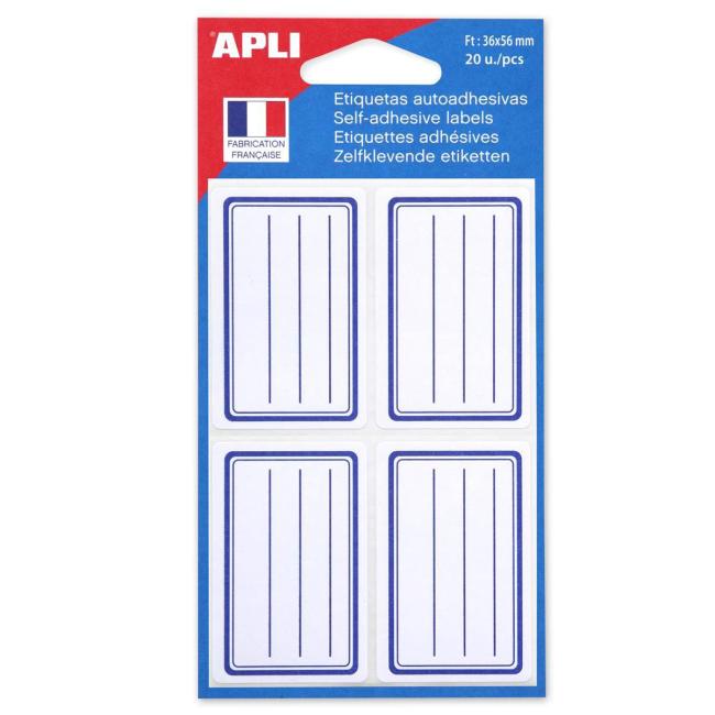 Školské štítky 36x56 mm modré 20ks