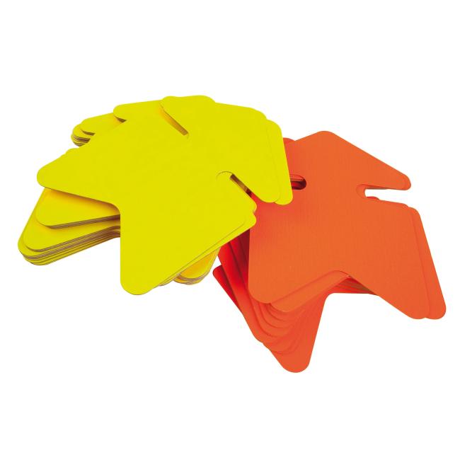 Popisovateľný farebný kartón šípka 12x16, mix žltá-oranžová