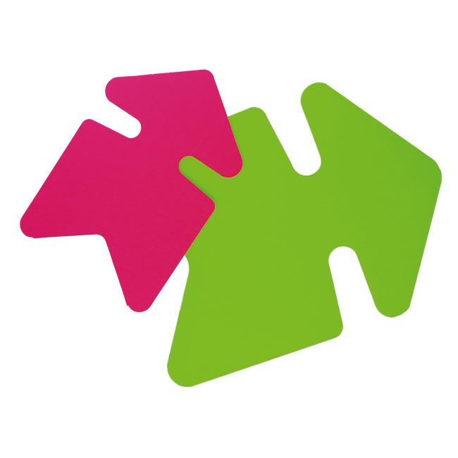 Popisovateľný farebný kartón šípka 24x32, mix ružová-zelená