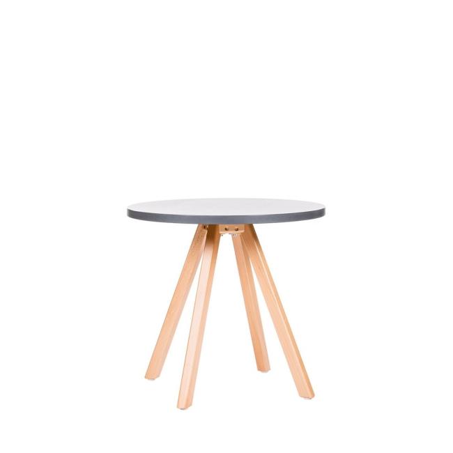 Konferenčný stolík WOOD, v. 55,5cm, p. 60 cm, doska antracit + podnož buk