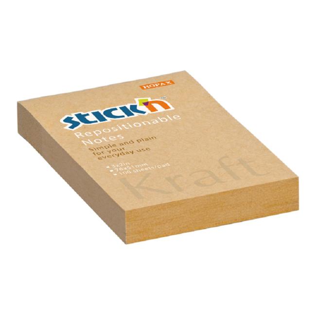 Samolepiaci bloček Kraft 76x51 mm prírodná hnedá