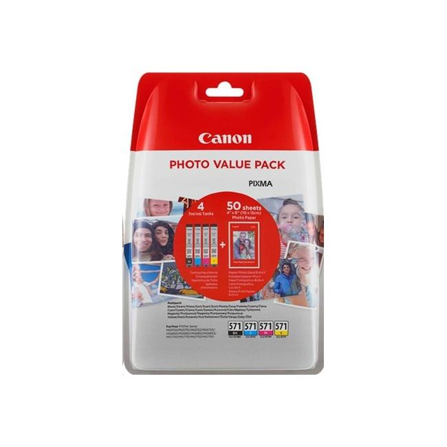 Atramentová náplň Canon PGI-570PGBK+ CLI-571BK/C/M/Y multipack pre MG 5750/5751 + PP201 10x15