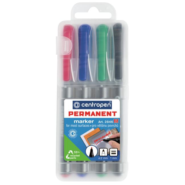 Sada permanentných popisovačov Centropen 2846/4