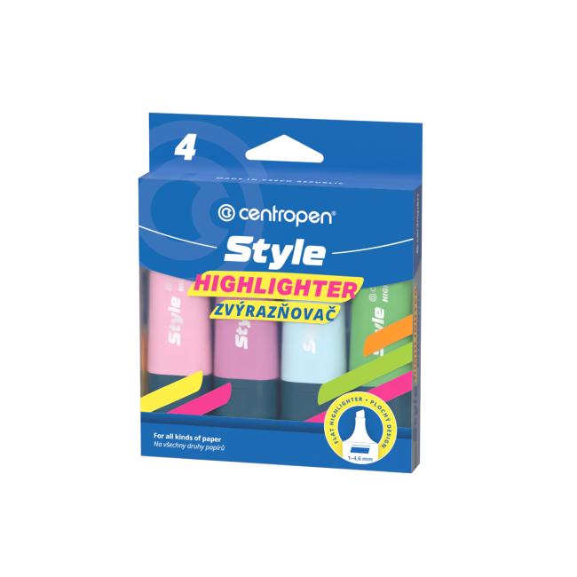Sada zvýrazňovačov Centropen STYLE SOFT  4f