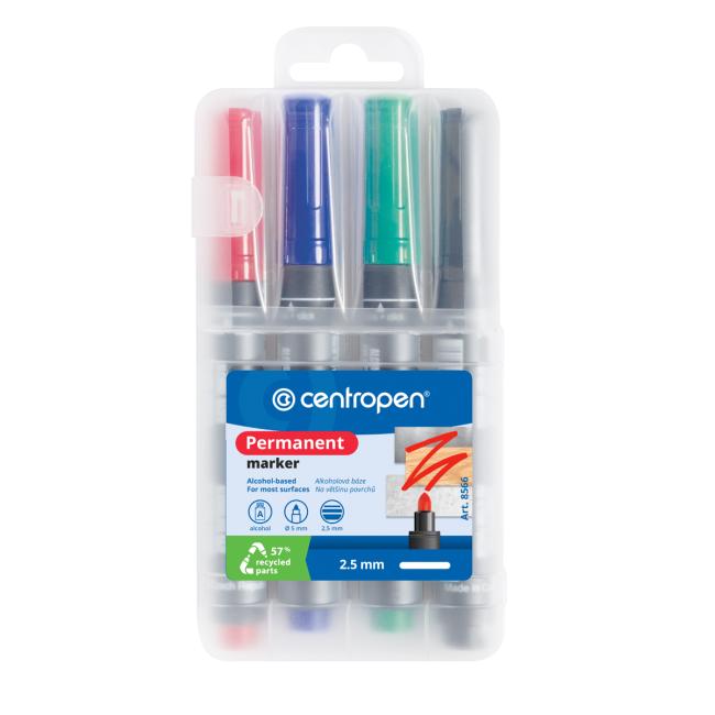 Sada permanentných popisovačov Centropen 8566/4S