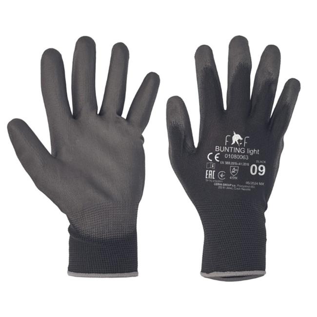 Rukavice pletené FF BUNTING LIGHT HS-04-003, čierne, veľ. 9/L