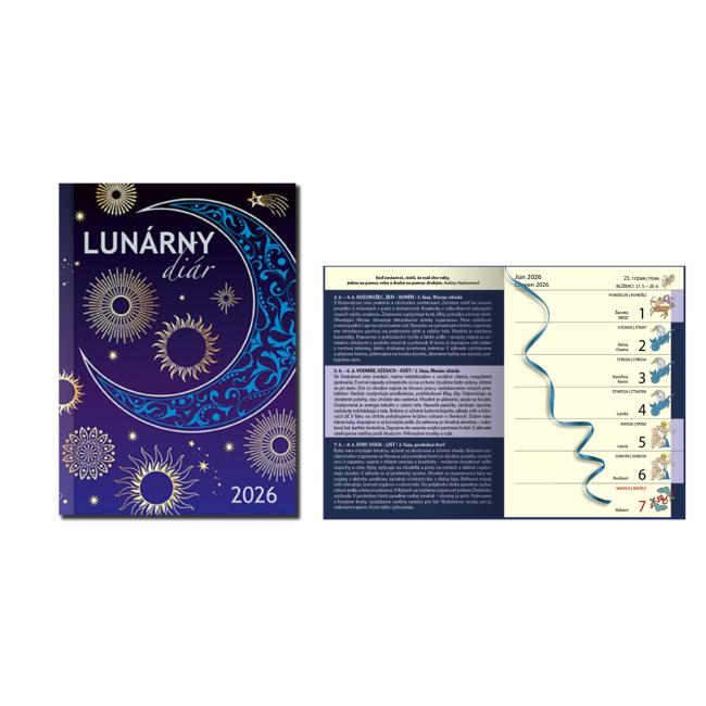 Mini diár A6 týždenný - Lunárny diár