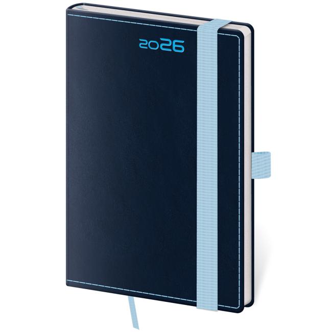 Diár DOUBLE BLUE týždenný vreckový A6 9x14cm 2026