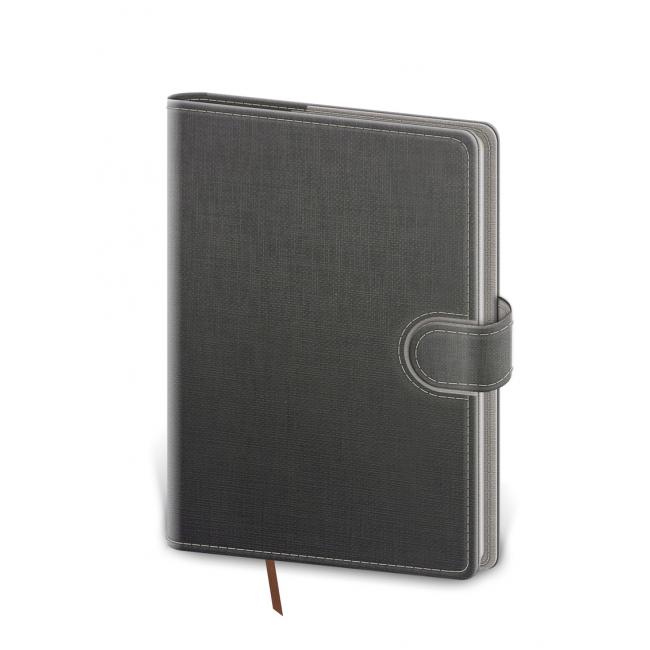 Diár Flip denný B6 12x16,5cm - šedo/šedý 2026