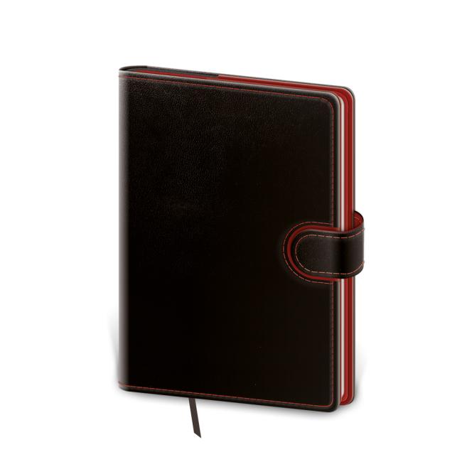 Diár Flip týždenný vreckový 9x14cm - čierno/červený 2026
