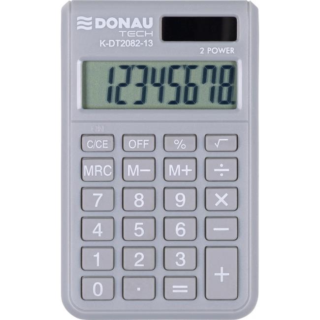 Kalkulačka DONAU TECH K-DT2082 vrecková sivá 