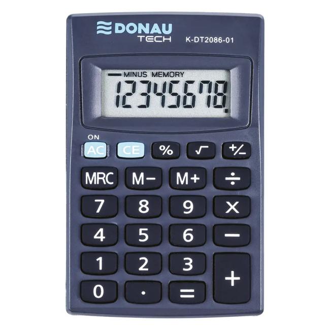 Kalkulačka Donau Tech K-DT2086 vrecková čierna