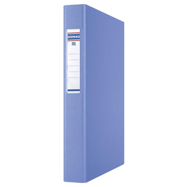 Zakladač 4-krúžkový DONAU kartón a fólia, A4/4R/25 mm, modrý