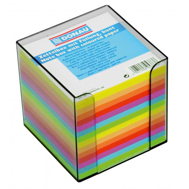 Blok kocka nelep 90x90x90mm neónových farieb dymová škatuľka