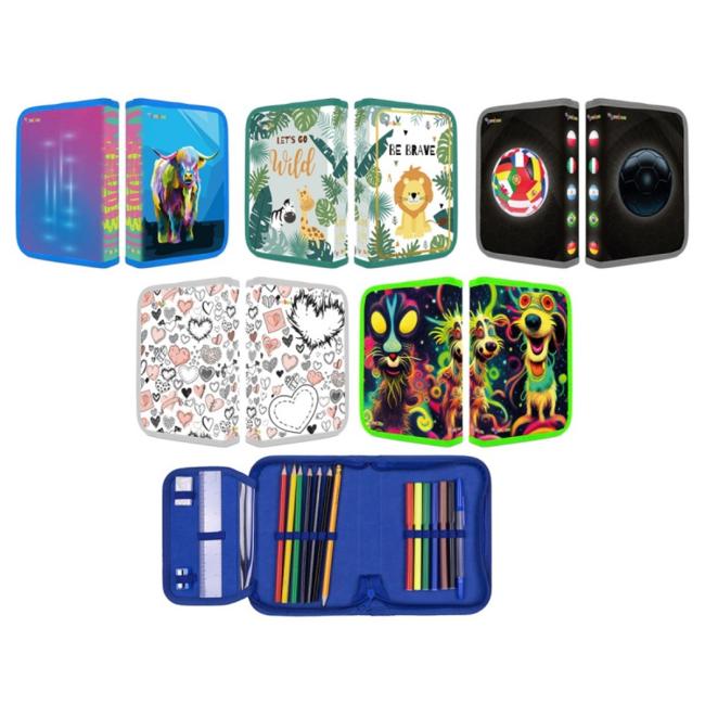 Peračník 1-zipsový 2-klopý plný mix motívov