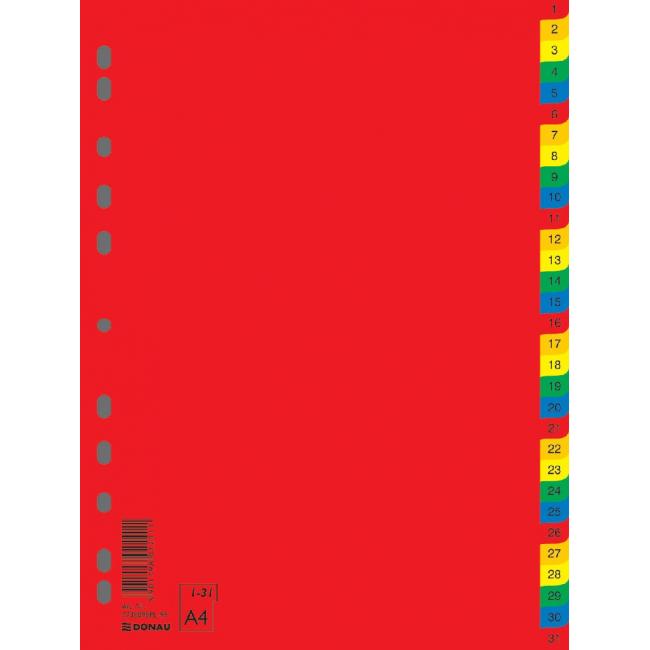 Plastový rozraďovač číselný farebný 1-31(7736095PL-99)