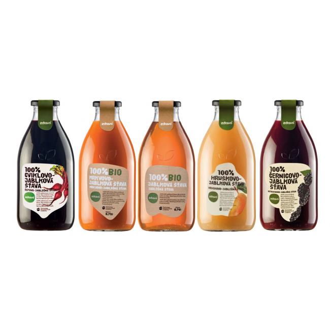 ZDRAVO šťava 100% MIX príchutí 0,75l