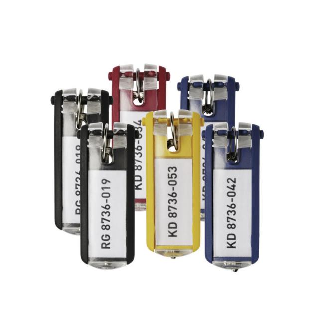 Menovky na kľúče DURABLE KEY CLIP, mix farieb, 6 ks