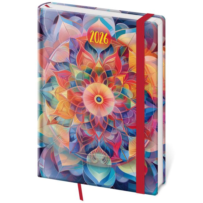 Diár Vario denný A5 14,3x20,5 cm s gumičkou Kaleidoscope 2026