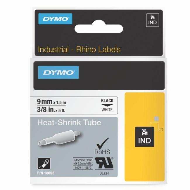 Plochá zmršťovacia bužírka Dymo D1 9mm čierna/biela