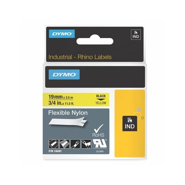 Flexibilná nylonová páska Dymo D1 19mm ž/č