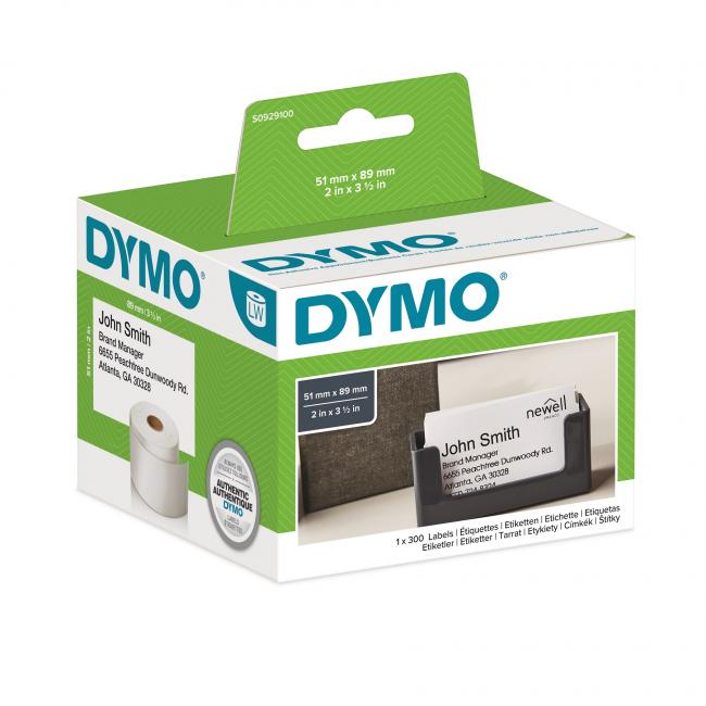 Samolepiace etikety Dymo LW 89x51 mm menovky bez lepidla biele