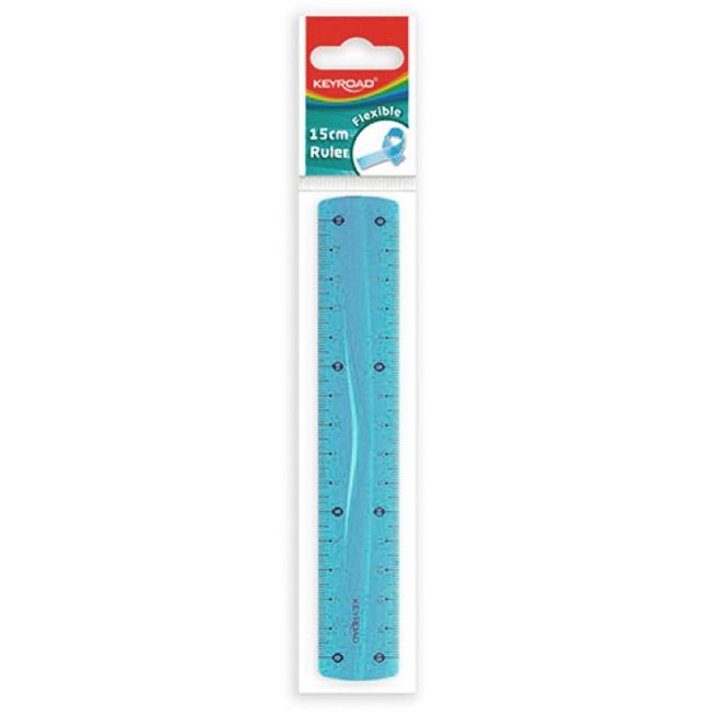 Pravítko KEYROAD, 15 cm, ohybné, mix farieb