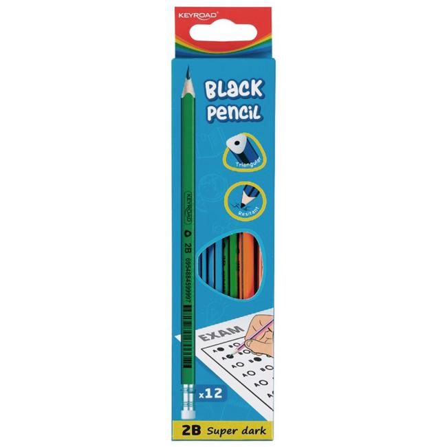 Sada ceruziek KEYROAD drevená 12ks mix farieb