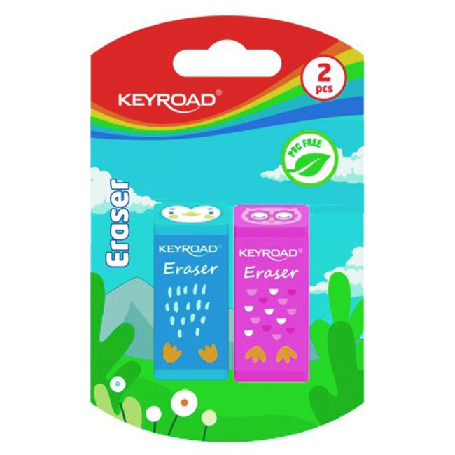 Guma KEYROAD Animal 2ks blister čierna