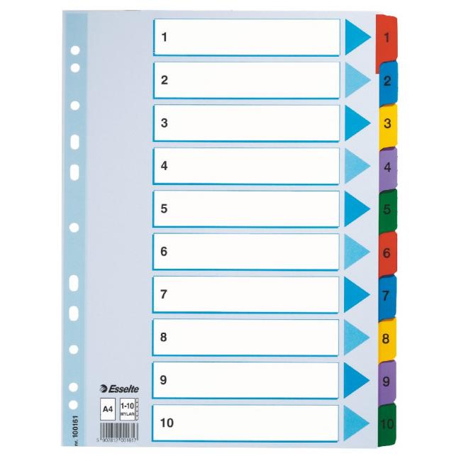 Kartónový rozraďovač Mylar 1-10 Esselte