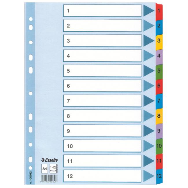 Kartónový rozraďovač Mylar 1-12 Esselte