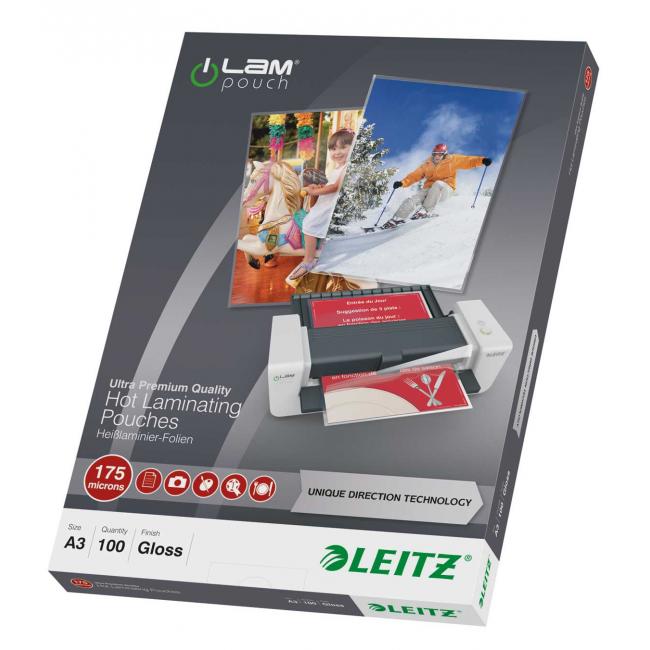 Laminovacie fólie Leitz A3 so smerovacou technológiou, 175 m