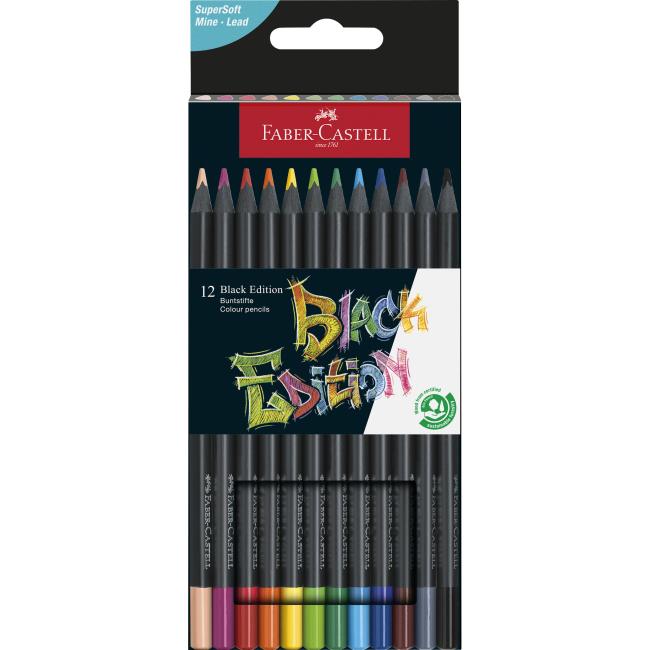 Farbičky Faber Castell Black Edition, 12 ks