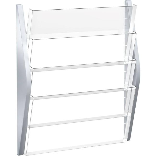 Sada 4 odkladačov na stenu formatu A3 strieborný