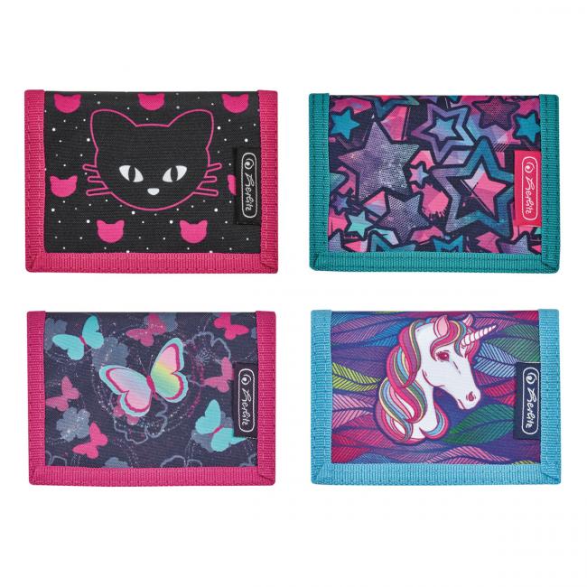 Peňaženka Herlitz 11,5x8x2cm mix Jednorožec Hviezdy Motýle Mačka