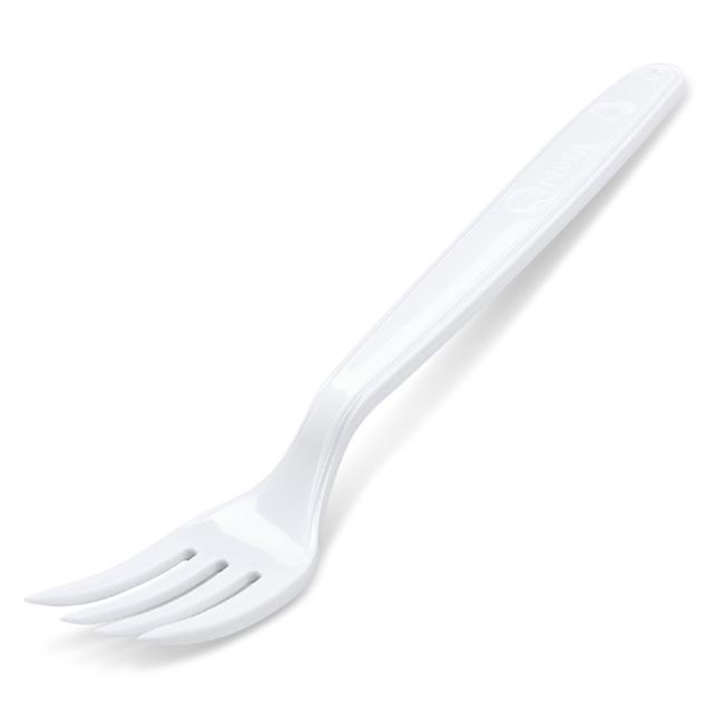 Vidličky plastové znovu použiteľné biele 18,5 cm (50 ks)