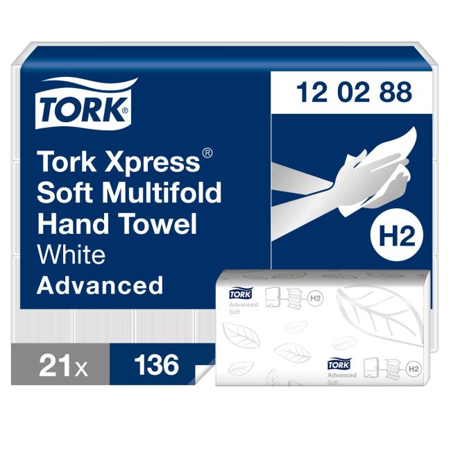 Papierové utierky skladané ZZ 2-vrstv. TORK Advanced interfold H2 (21bal.)