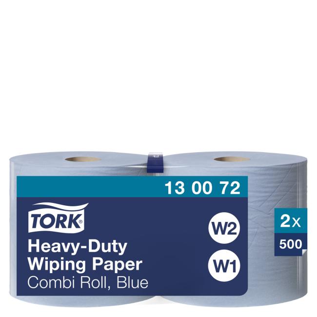 Priemyselné utierky v rolke 2-vrstv. TORK Heavy Duty modré W1/W2 (2ks)