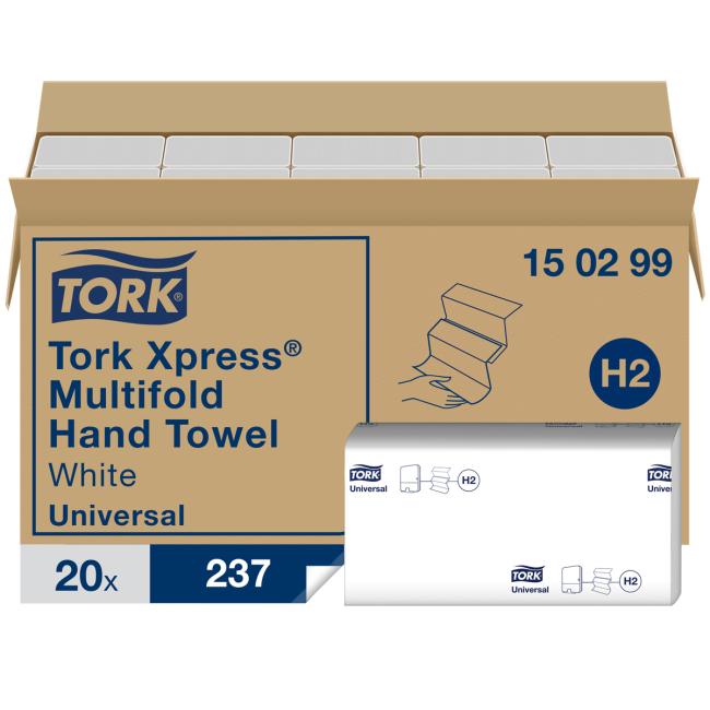 Papierové utierky skladané ZZ 2-vrstv. TORK Xpress Multifold univerzal H2 (20bal.)