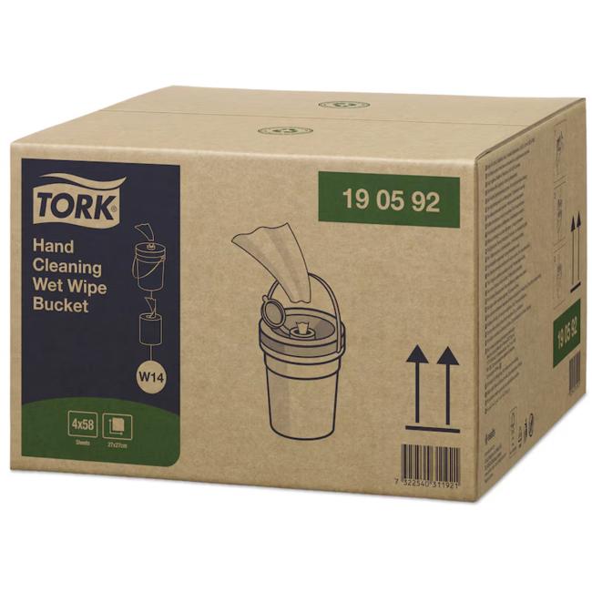 Utierky čistiace vlhčené na ruky Tork vo vedierku W14, 58ks