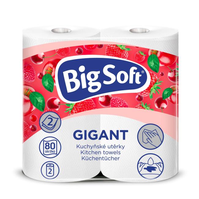 Kuchynské utierky 2-vrstvové Big Soft Gigant 2ks, 16,4m